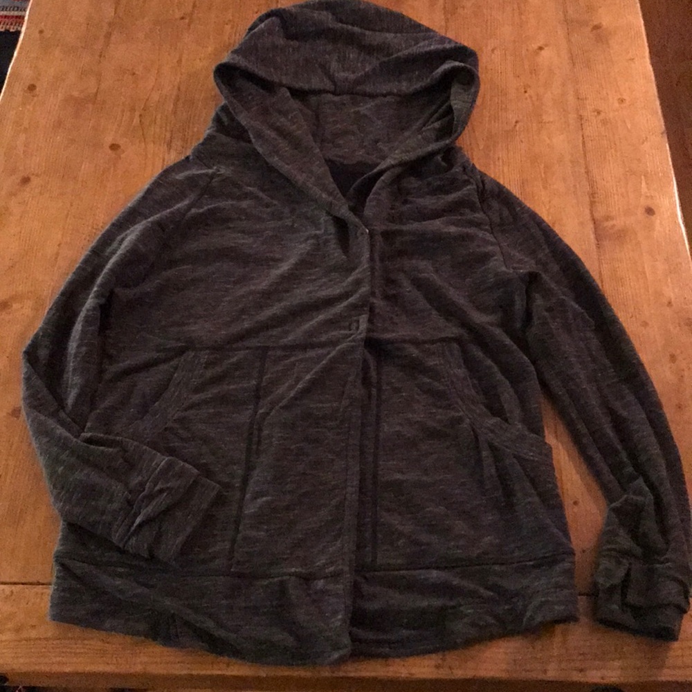 Lululemon gray hooded sweatshirt large